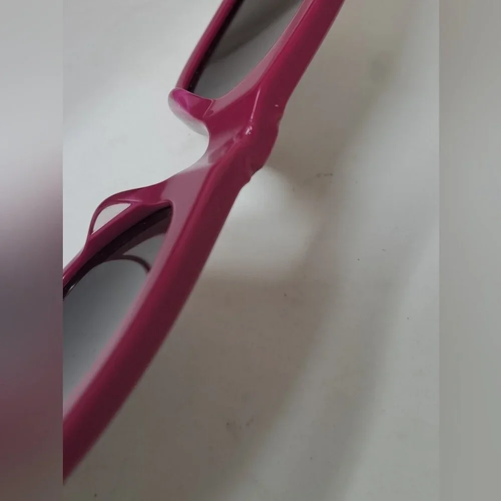 Balenciaga Sunglasses Fuschia Gray BB Temples Oval Cat Eye BB0095S 53-19-135 XL